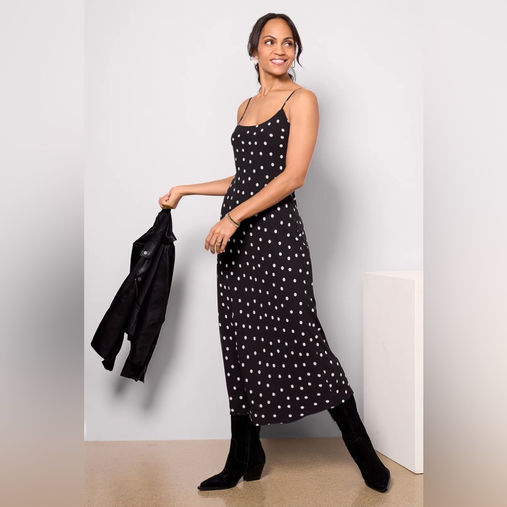Polka Dot Slip Dress - Black & White